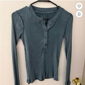 Blue Aerie Button-Up Long Sleeve Shirt